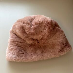Nine West Faux Fur Cloche Hat in Blush | One Size